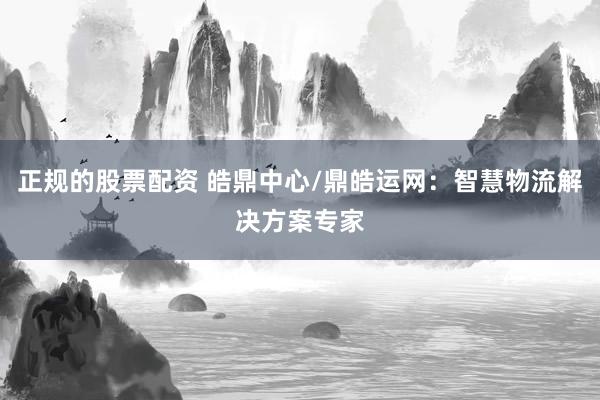 正规的股票配资 皓鼎中心/鼎皓运网：智慧物流解决方案专家