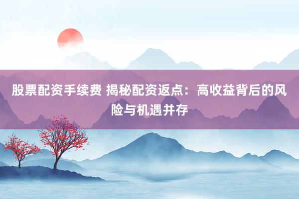 股票配资手续费 揭秘配资返点：高收益背后的风险与机遇并存