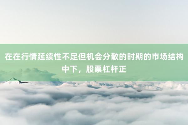 在在行情延续性不足但机会分散的时期的市场结构中下，股票杠杆正