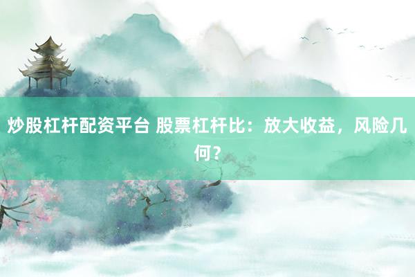 炒股杠杆配资平台 股票杠杆比：放大收益，风险几何？
